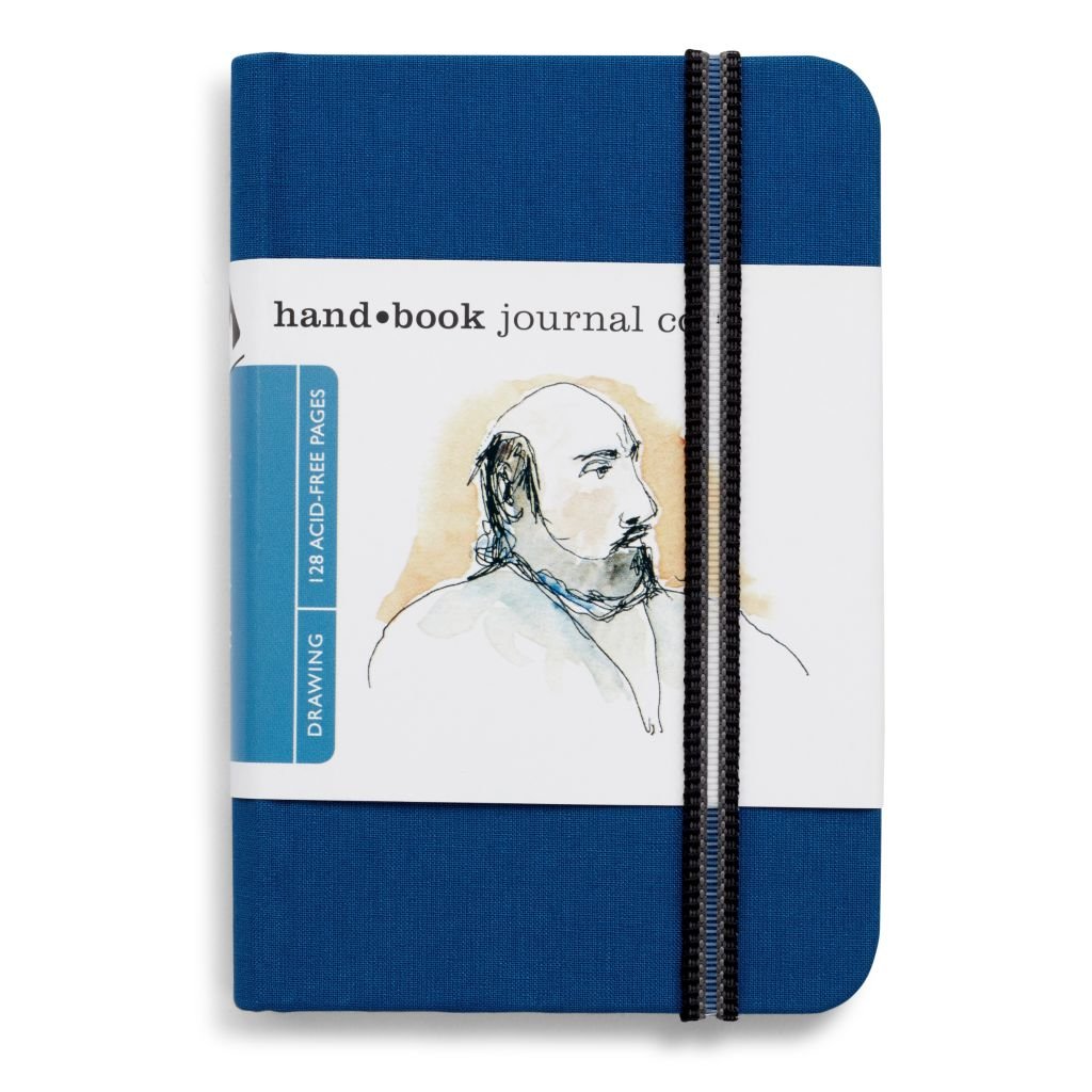 Speedball Hand Book Drawing Journal - Ultramarine Blue Woven Cloth Cover 140 GSM - 13.97 cm x 8.89 cm or 5.5