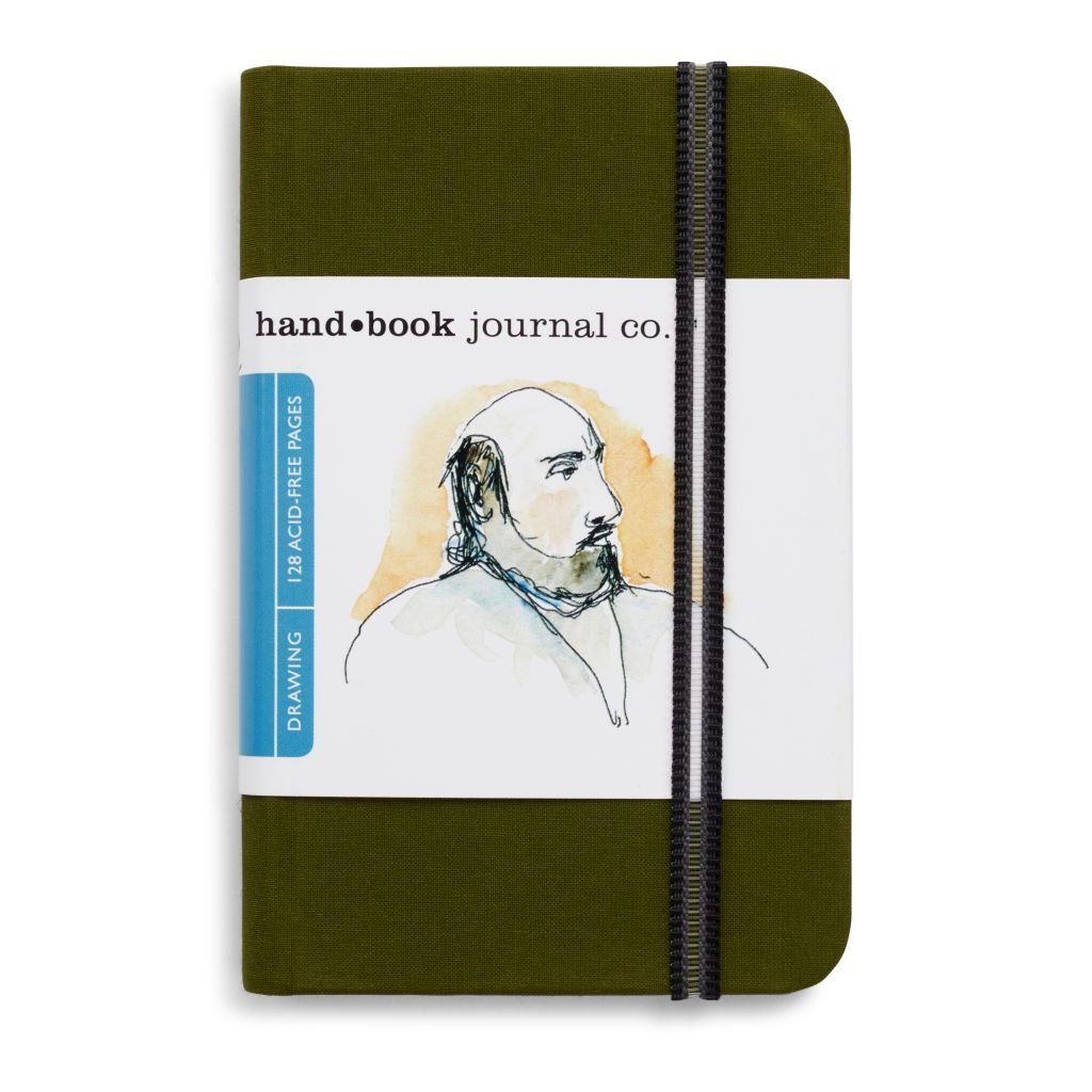 Speedball Hand Book Drawing Journal - Cadmium Green Woven Cloth Cover 140 GSM - 13.97 cm x 8.89 cm or 5.5