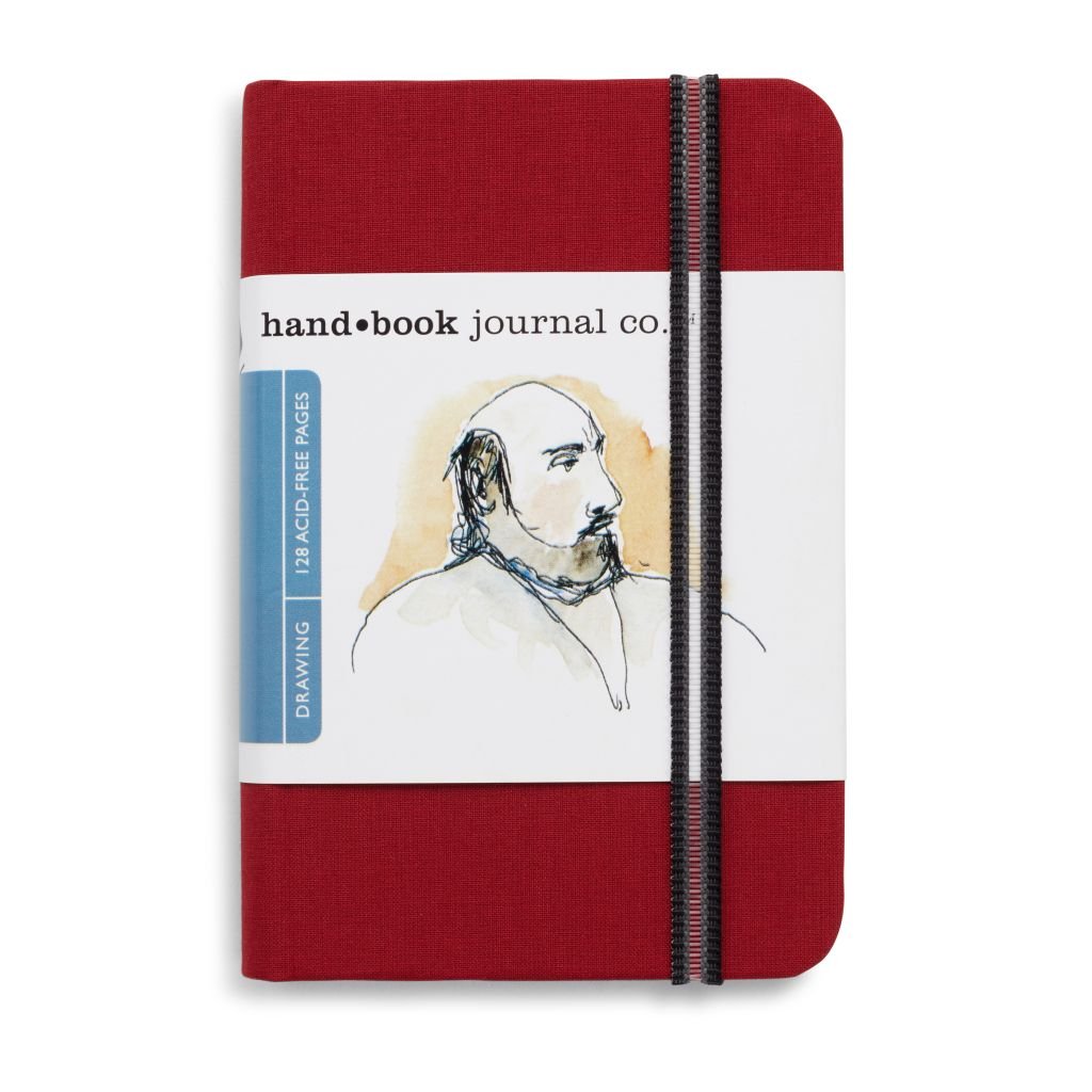 Speedball Hand Book Drawing Journal - Vermilion Red Woven Cloth Cover 140 GSM - 13.97 cm x 8.89 cm or 5.5