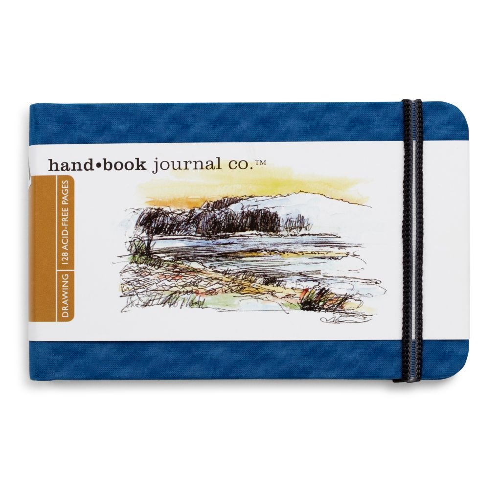 Speedball Hand Book Drawing Journal - Ultramarine Blue Woven Cloth Cover 140 GSM - 8.89 cm x 13.97 cm or 3.5