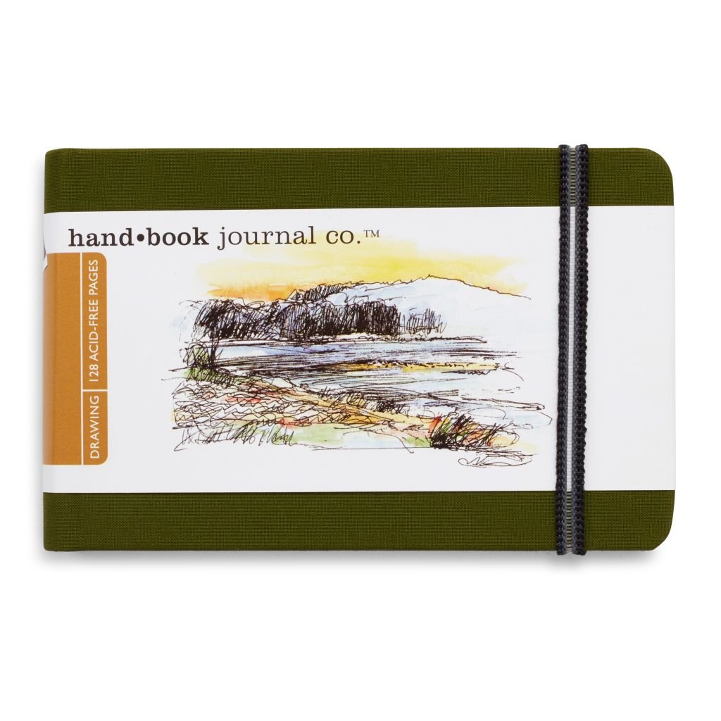 Speedball Hand Book Drawing Journal - Cadmium Green Woven Cloth Cover 140 GSM - 8.89 cm x 13.97 cm or 3.5
