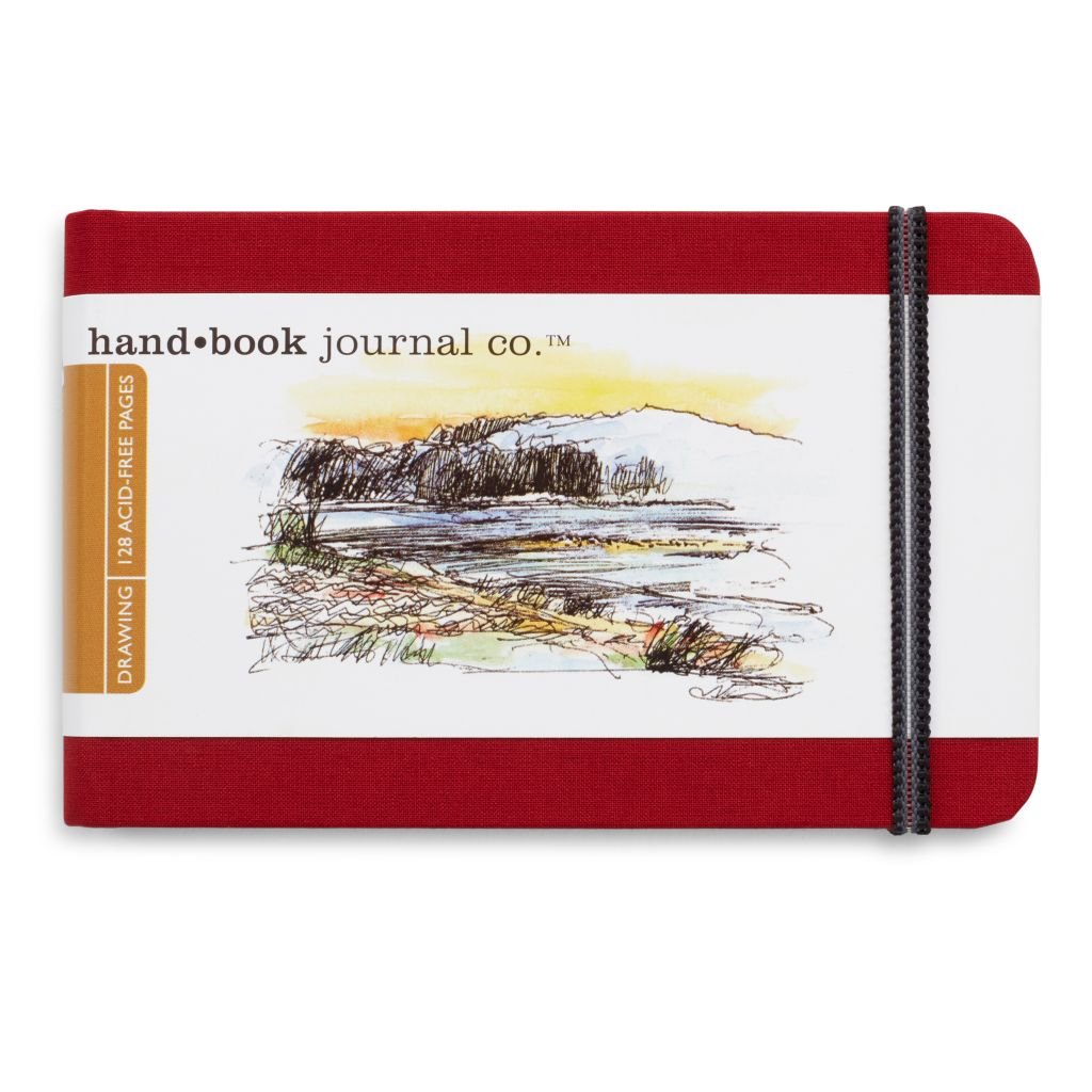 Speedball Hand Book Drawing Journal - Vermilion Red Woven Cloth Cover 140 GSM - 8.89 cm x 13.97 cm or 3.5