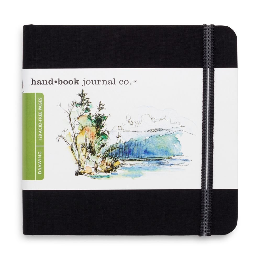 Speedball Hand Book Drawing Journal - Ivory Black Woven Cloth Cover 140 GSM - 13.97 cm x 13.97 cm or 5.5