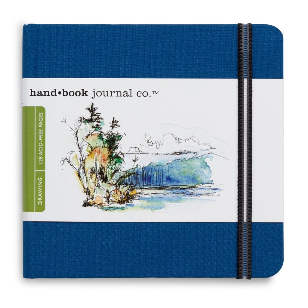Speedball Hand Book Drawing Journal - Ultramarine Blue Woven Cloth Cover 140 GSM - 13.97 cm x 13.97 cm or 5.5