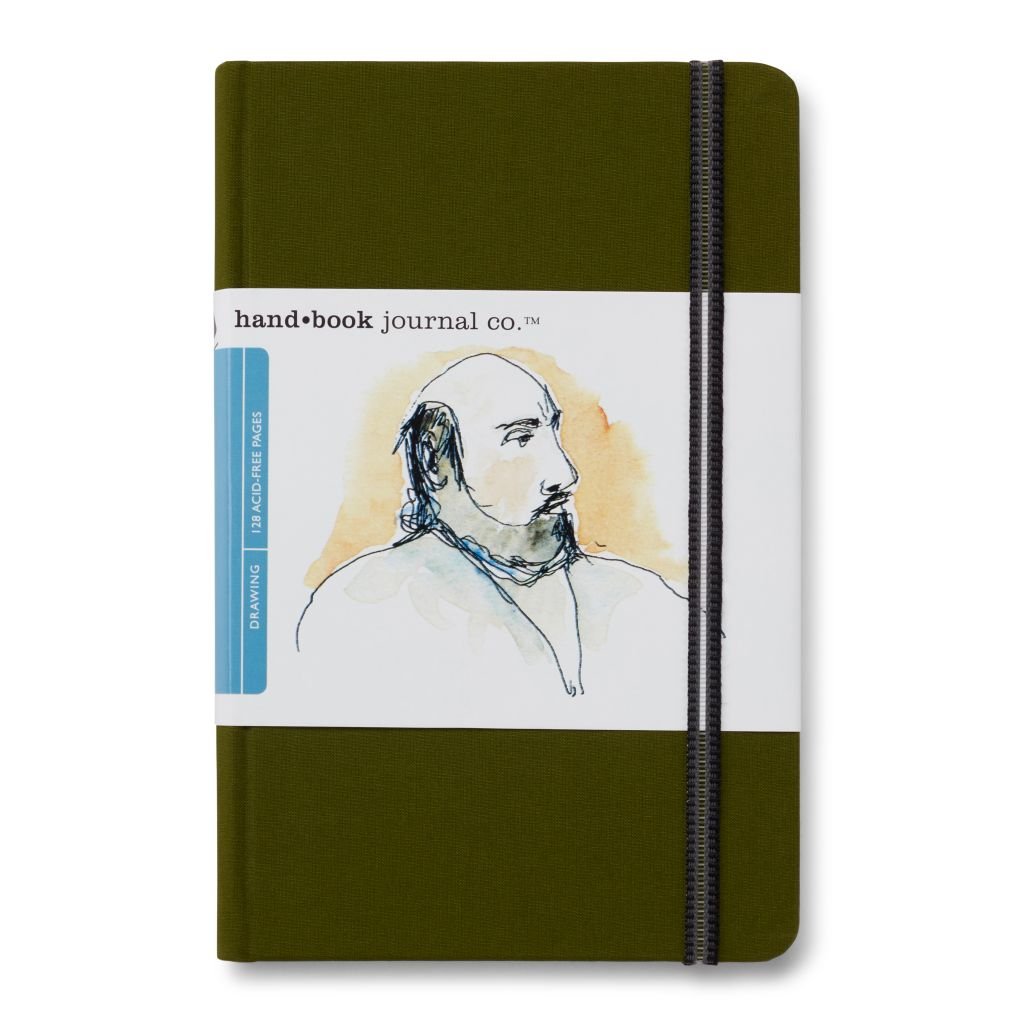 Speedball Hand Book Drawing Journal - Cadmium Green Woven Cloth Cover 140 GSM - 20.95 cm x 13.97 cm or 8.25