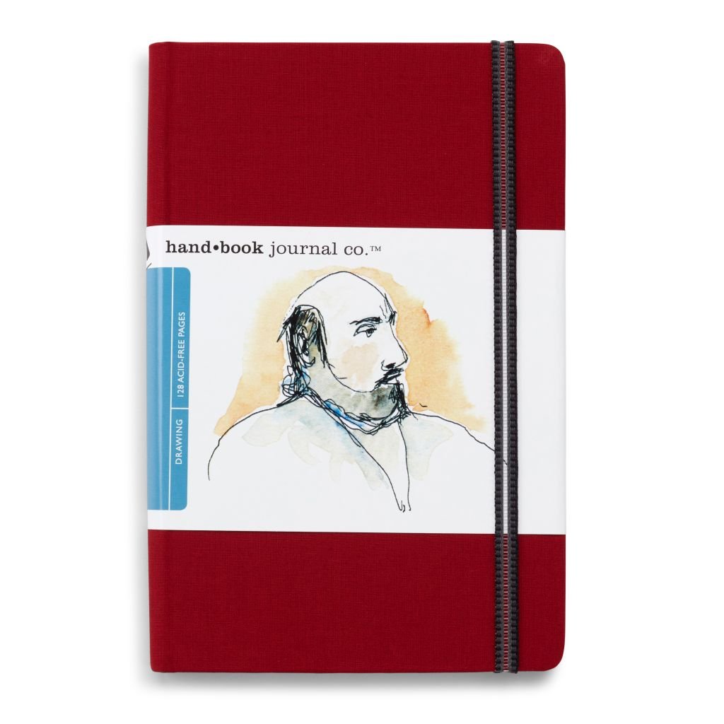 Speedball Hand Book Drawing Journal - Vermilion Red Woven Cloth Cover 140 GSM - 20.95 cm x 13.97 cm or 8.25