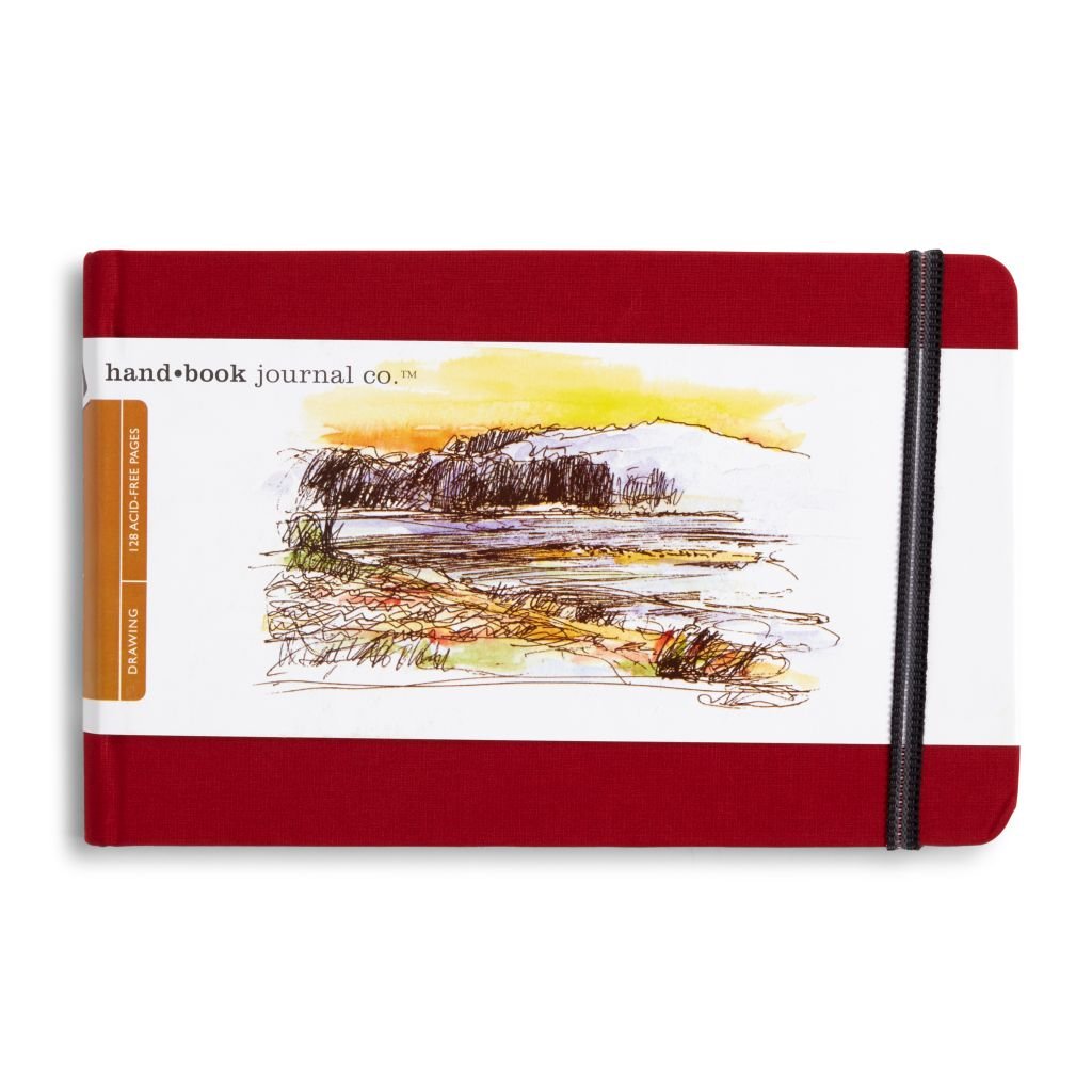 Speedball Hand Book Drawing Journal - Vermilion Red Woven Cloth Cover 140 GSM - 13.97 cm x 20.95 cm or 5.5