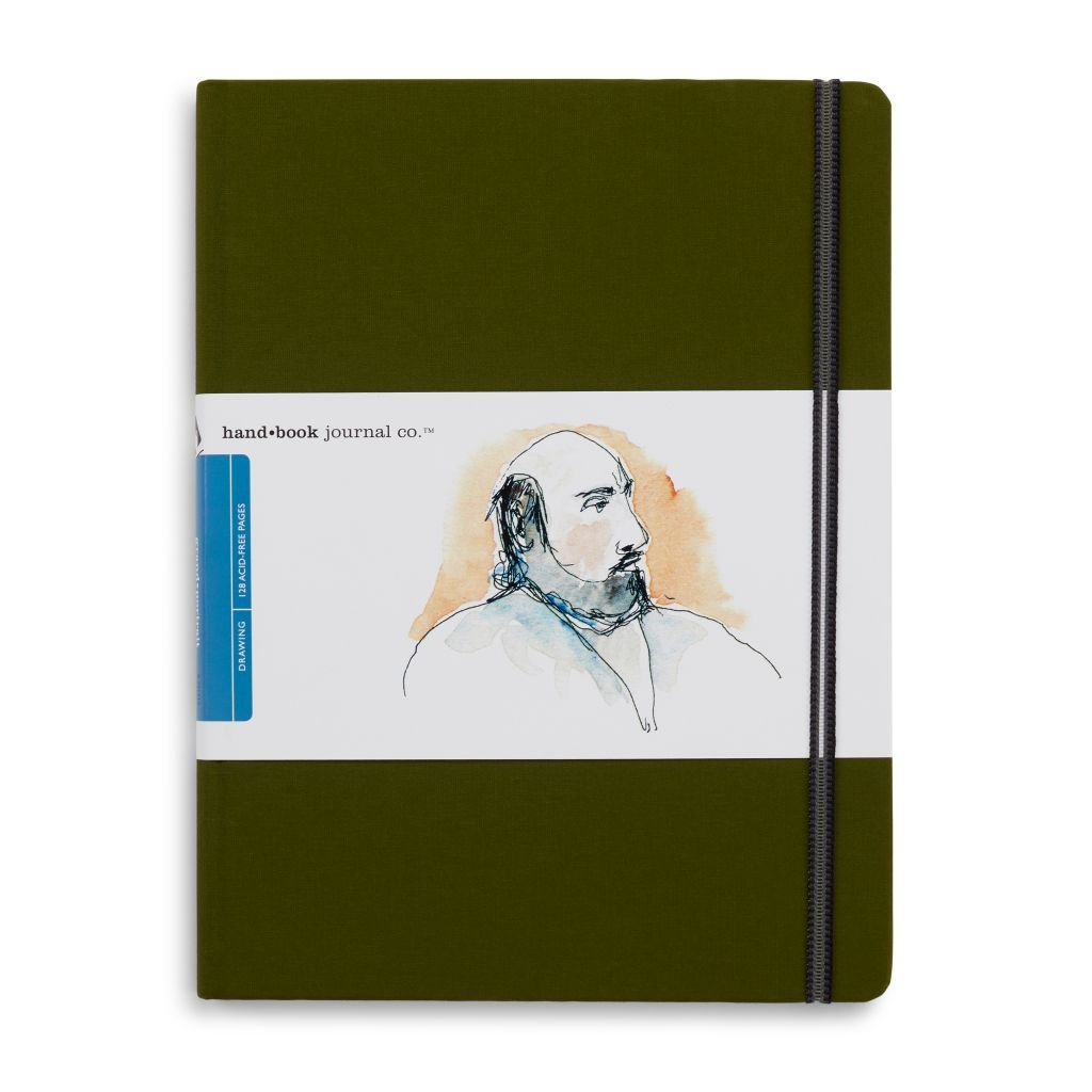 Speedball Hand Book Drawing Journal - Cadmium Green Woven Cloth Cover 140 GSM - 26.67 cm x 20.95 cm or 10.5