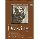 Strathmore 400 Series Drawing 14'' x 17'' Cream Smooth 130 GSM Short Side Spiral Pad of 24 Sheets